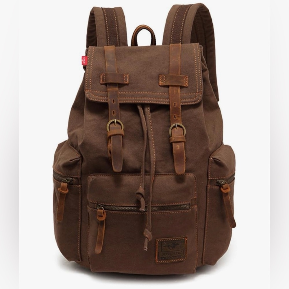 Canvas rucksack coffe everyday backpack
